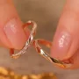 Round Diamond White Sterling Silver Couple Rings