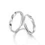 Round Diamond White Sterling Silver Couple Rings