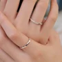 Round Diamond White Sterling Silver Couple Rings