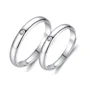 Round Diamond White Sterling Silver Couple Rings