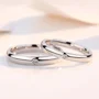 Round Diamond White Sterling Silver Couple Rings