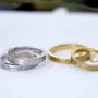 My Heart Will Go On Round Diamond White Sterling Silver Couple Rings