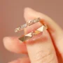 Round Diamond White Sterling Silver Couple Rings