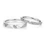 Round Diamond White Sterling Silver Couple Rings