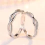 Round Diamond White Sterling Silver Infinity Couple Rings