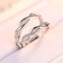 Round Diamond White Sterling Silver Infinity Couple Rings