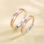 Round Diamond White Sterling Silver Couple Rings
