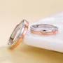 Round Diamond White Sterling Silver Couple Rings