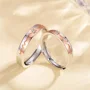 Round Diamond White Sterling Silver Couple Rings