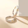 Yellow Gold Tie Sterling Silver Couple Rings