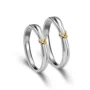 Yellow Gold Tie Sterling Silver Couple Rings