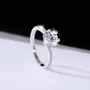 Round Cut Moissanite Diamond White 925 Sterling Silver Classic Engagement Ring