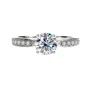 Round Cut Moissanite Diamond White 925 Sterling Silver Classic Engagement Ring