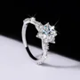 Round Cut Moissanite Diamond White 925 Sterling Silver Halo Engagement Ring
