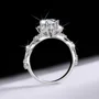 Round Cut Moissanite Diamond White 925 Sterling Silver Halo Engagement Ring