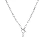 18inch/45mm Letter Initial Buckle Design Pendant Necklace